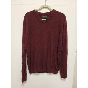 David Taylor‎ Collection Mens XL V-Neck Sweater Burgundy Acrylic Blend Knitwear